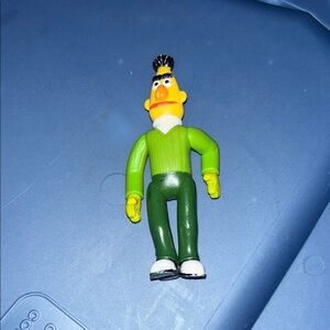 Green Bert-Inspired Bird Toy Figure - Yellow Accents